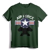 Air Force F15 Jet & Vintage Roundel T-Shirt - Gift for Air Force Veteran and Military Retirement Party