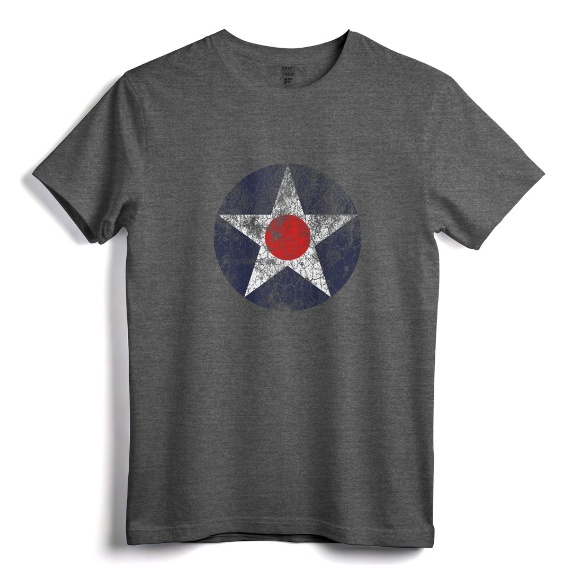 ROUNDEL US AIR FORCE INSIGNIA T-Shirt - Vintage US Army Air Corps Roundel Tee for Military History Enthusiasts