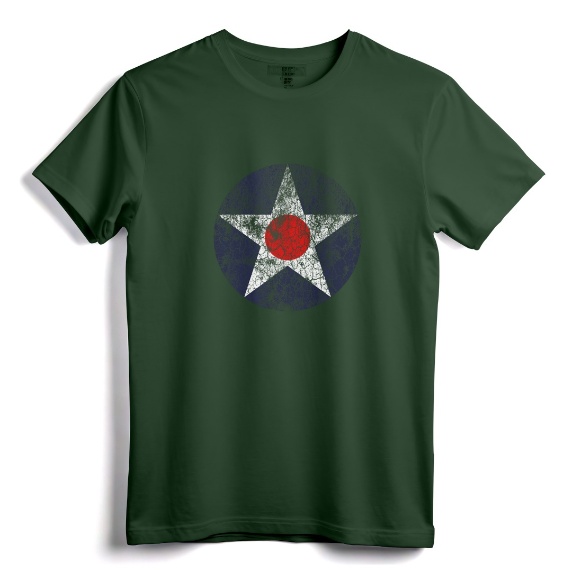 ROUNDEL US AIR FORCE INSIGNIA T-Shirt - Vintage US Army Air Corps Roundel Tee for Military History Enthusiasts