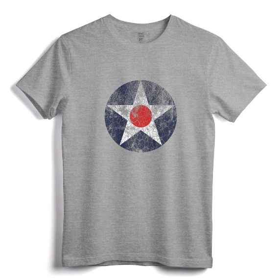 ROUNDEL US AIR FORCE INSIGNIA T-Shirt - Vintage US Army Air Corps Roundel Tee for Military History Enthusiasts