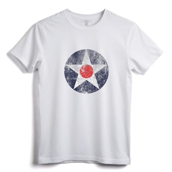 ROUNDEL US AIR FORCE INSIGNIA T-Shirt - Vintage US Army Air Corps Roundel Tee for Military History Enthusiasts