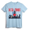 New York City NYC NY Skyline Statue Of Liberty Heart Gift T-Shirt - Lightweight Tee for NYC Lovers and Tourists