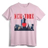 New York City NYC NY Skyline Statue Of Liberty Heart Gift T-Shirt - Lightweight Tee for NYC Lovers and Tourists