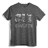 CLT Airport Code City of Charlotte NC Skyline Art Gift T-Shirt - Carolina Souvenir Tee for Charlotte Cityscape Lovers