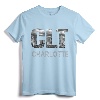 CLT Airport Code City of Charlotte NC Skyline Art Gift T-Shirt - Carolina Souvenir Tee for Charlotte Cityscape Lovers