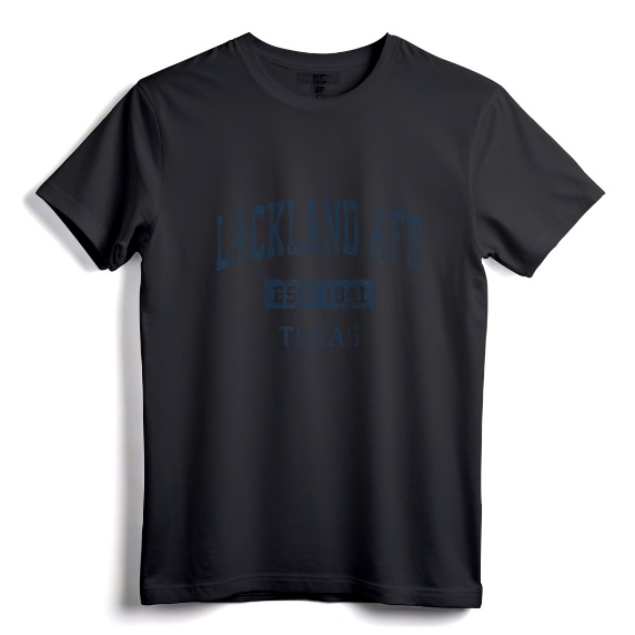 Lackland AFB Texas TX Vintage Sports Established Navy Design T-Shirt - Retro Patriotic Apparel for Air Force Supporters