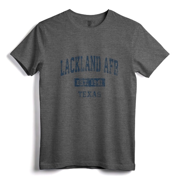 Lackland AFB Texas TX Vintage Sports Established Navy Design T-Shirt - Retro Patriotic Apparel for Air Force Supporters