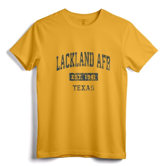 Lackland AFB Texas TX Vintage Sports Established Navy Design T-Shirt - Retro Patriotic Apparel for Air Force Supporters