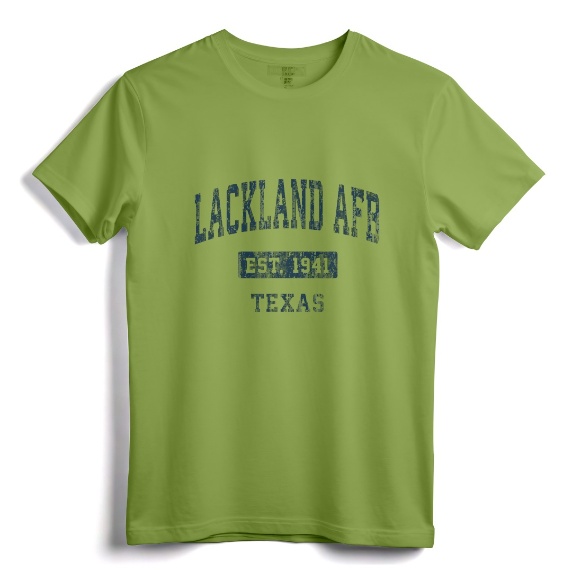 Lackland AFB Texas TX Vintage Sports Established Navy Design T-Shirt - Retro Patriotic Apparel for Air Force Supporters