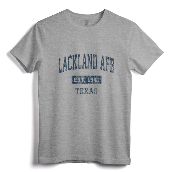 Lackland AFB Texas TX Vintage Sports Established Navy Design T-Shirt - Retro Patriotic Apparel for Air Force Supporters