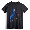 Blucifer - Denver Airport Creepy Horse T-Shirt | Vintage Style Distressed Graphic Tee for Urban Legend Enthusiasts