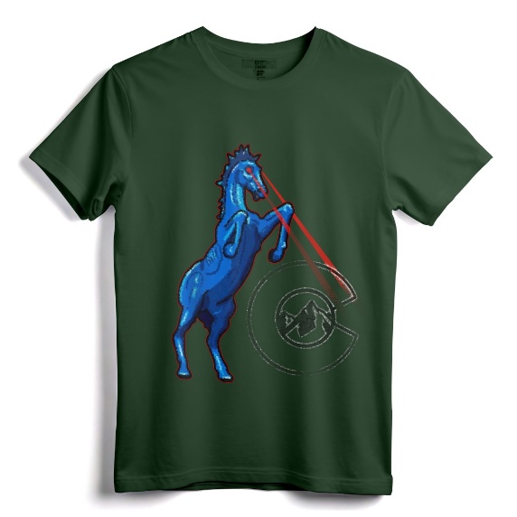 Blucifer - Denver Airport Creepy Horse T-Shirt | Vintage Style Distressed Graphic Tee for Urban Legend Enthusiasts