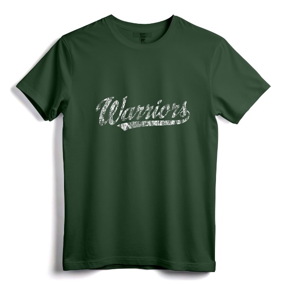 Warriors Mascot T-Shirt Vintage Sports Name Tee Design - Retro Script Old School Team Pride Shirt for Men, Women, Kids & Plus Size