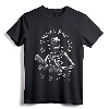 In Omnia Paratus Skeleton AK-47 T-Shirt - Memento Mori Graphic Tee with Traditional Tattoo Ink Style Skull and Rifle Design