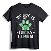 My Dog is My Lucky Charm St. Patricks Day T-Shirt - Dog Lover Shamrock Shirt for Girls, Women, Kids - Green Holiday Apparel