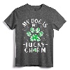 My Dog is My Lucky Charm St. Patricks Day T-Shirt - Dog Lover Shamrock Shirt for Girls, Women, Kids - Green Holiday Apparel