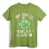 My Dog is My Lucky Charm St. Patricks Day T-Shirt - Dog Lover Shamrock Shirt for Girls, Women, Kids - Green Holiday Apparel