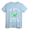 My Dog is My Lucky Charm St. Patricks Day T-Shirt - Dog Lover Shamrock Shirt for Girls, Women, Kids - Green Holiday Apparel