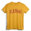 STATE OF ALABAMA VARSITY STYLE TEXT BAMA PRIDE STATE FLAG T-Shirt - Distressed Southern Heritage Tee for Alabama Residents