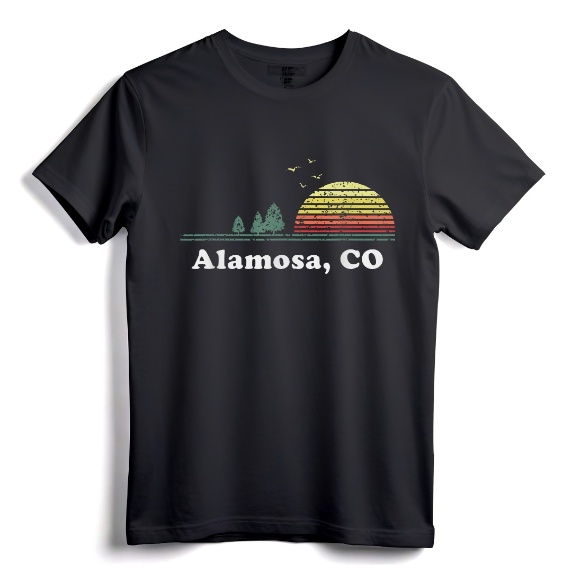 Vintage Alamosa, Colorado Home Souvenir Print T-Shirt - Retro Alamosa State Novelty Gift for Men and Women