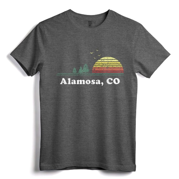 Vintage Alamosa, Colorado Home Souvenir Print T-Shirt - Retro Alamosa State Novelty Gift for Men and Women
