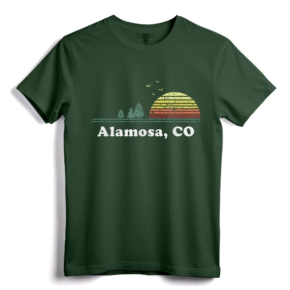 Vintage Alamosa, Colorado Home Souvenir Print T-Shirt - Retro Alamosa State Novelty Gift for Men and Women