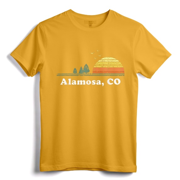 Vintage Alamosa, Colorado Home Souvenir Print T-Shirt - Retro Alamosa State Novelty Gift for Men and Women