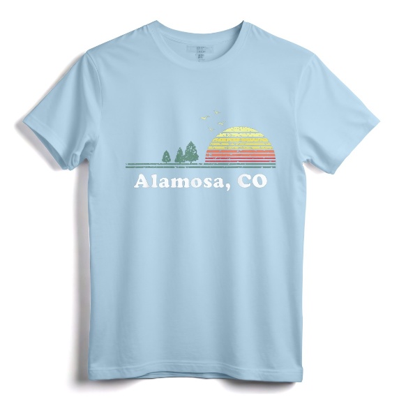 Vintage Alamosa, Colorado Home Souvenir Print T-Shirt - Retro Alamosa State Novelty Gift for Men and Women