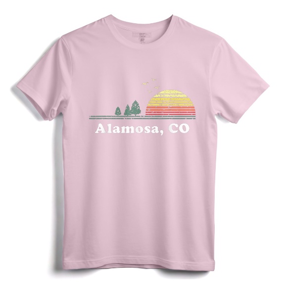 Vintage Alamosa, Colorado Home Souvenir Print T-Shirt - Retro Alamosa State Novelty Gift for Men and Women