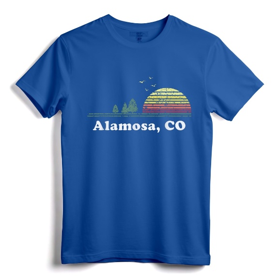 Vintage Alamosa, Colorado Home Souvenir Print T-Shirt - Retro Alamosa State Novelty Gift for Men and Women