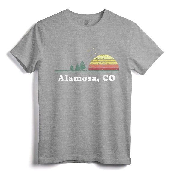 Vintage Alamosa, Colorado Home Souvenir Print T-Shirt - Retro Alamosa State Novelty Gift for Men and Women