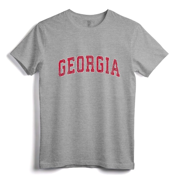 Georgia GA Vintage Sports Design Red T-Shirt - Retro Athletic Tee for Georgia Sports Fans and State Pride Enthusiasts