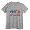 American Flag Alapaha Blue Blood Bulldog T-Shirt - Patriotic Gift for Alapaha Blue Blood Bulldog Owners on American Holidays