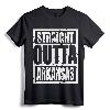 Straight Outta Arkansas T-Shirt - Retro Parody Design Tee for Arkansas Pride Enthusiasts and Gifts
