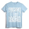 Straight Outta Arkansas T-Shirt - Retro Parody Design Tee for Arkansas Pride Enthusiasts and Gifts