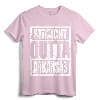Straight Outta Arkansas T-Shirt - Retro Parody Design Tee for Arkansas Pride Enthusiasts and Gifts