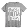 Straight Outta Arkansas T-Shirt - Retro Parody Design Tee for Arkansas Pride Enthusiasts and Gifts