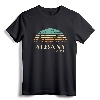 Retro Albany NY Skyline Sunset Silhouette New York Souvenir T-Shirt - Lightweight Apparel for Men, Women, and Kids