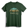 Retro Albany NY Skyline Sunset Silhouette New York Souvenir T-Shirt - Lightweight Apparel for Men, Women, and Kids