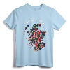 Clans of Scotland Map Tartan Crest Badge T-shirt - Heritage Gift for Family Reunions and Highland Games