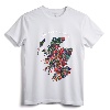 Clans of Scotland Map Tartan Crest Badge T-shirt - Heritage Gift for Family Reunions and Highland Games