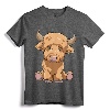 Cute Scottish Highland Cow Scotland Lovers T-Shirt - Lightweight Tee for Longhorn Cattle and Scotland Enthusiasts