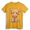 Cute Scottish Highland Cow Scotland Lovers T-Shirt - Lightweight Tee for Longhorn Cattle and Scotland Enthusiasts