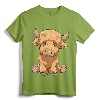 Cute Scottish Highland Cow Scotland Lovers T-Shirt - Lightweight Tee for Longhorn Cattle and Scotland Enthusiasts