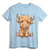 Cute Scottish Highland Cow Scotland Lovers T-Shirt - Lightweight Tee for Longhorn Cattle and Scotland Enthusiasts