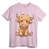 Cute Scottish Highland Cow Scotland Lovers T-Shirt - Lightweight Tee for Longhorn Cattle and Scotland Enthusiasts