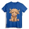 Cute Scottish Highland Cow Scotland Lovers T-Shirt - Lightweight Tee for Longhorn Cattle and Scotland Enthusiasts