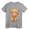Cute Scottish Highland Cow Scotland Lovers T-Shirt - Lightweight Tee for Longhorn Cattle and Scotland Enthusiasts