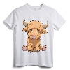 Cute Scottish Highland Cow Scotland Lovers T-Shirt - Lightweight Tee for Longhorn Cattle and Scotland Enthusiasts