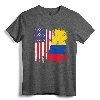 Half Colombian Flag T-Shirt | Vintage Colombia USA Gift - Patriotic Apparel for Sports Fans and Family